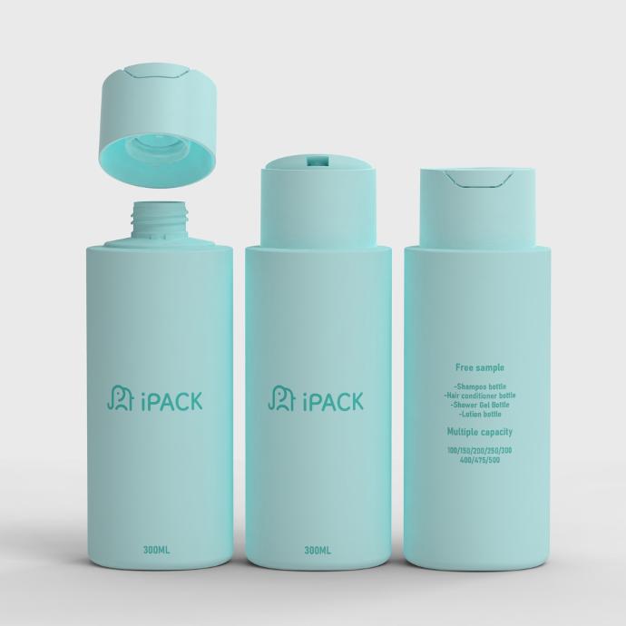 Best Price Tamper-Proof Disc Cap Plastic Shampoo Shower Gel Cosmetic Product Packaging 300ml PE Bottle