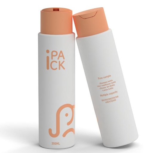 Unique Orange Leak Proof 350ml Plastic Shower Gel Soap Squeeze Bottles for Shampoo Conditioner