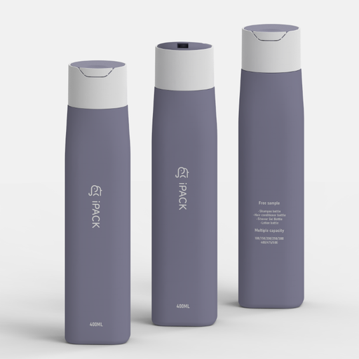 Glossy Custom Anti Leakage Skin Care Packaging Round Disc Cap 400ml HDPE Plastic Lotion Bottle
