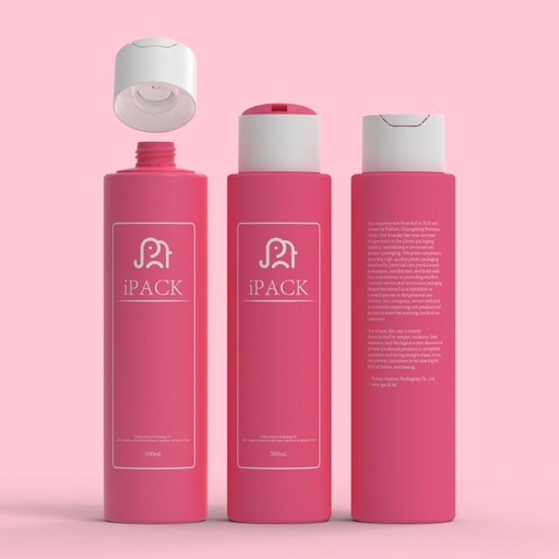 New Color Dark Pink 500ml HDPE Shampoo Shower Gel Plastic Squeeze Custom Printed Packaging Bottle with Logo