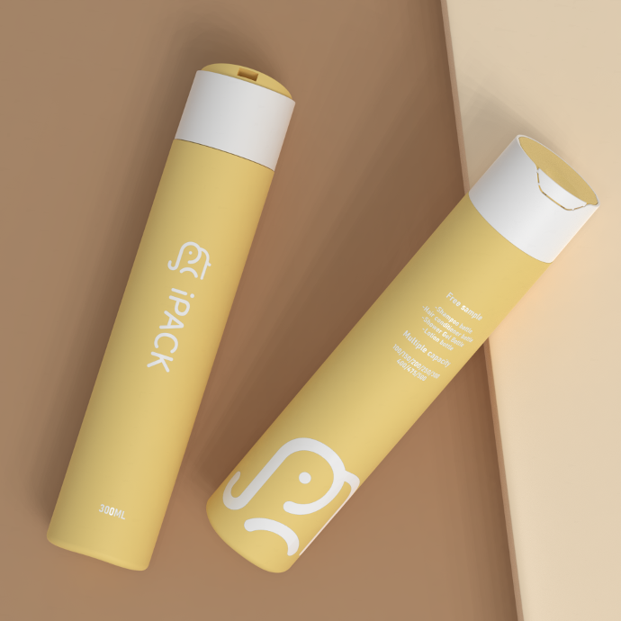 亮黄色可定制HDPE材质圆柱形挤压塑料瓶300ml化妆品沐浴露包装瓶
