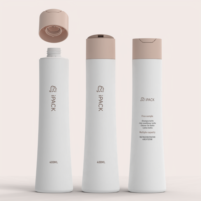 New Design Cosmetic Anti Leakage Skin Care Packaging 400ml Disc Cap Plastic Shower Wash Shampoo Bottle