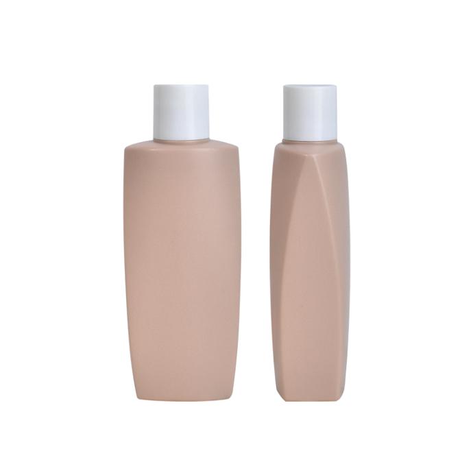 Custom Rose Pink Plastic Flat Body Wash Shampoo Conditioner Packaging Lotion Pump Bottles