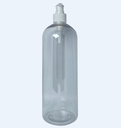 Clear 700ml bullet PET plastic pump bottle for shampoo and conditioner