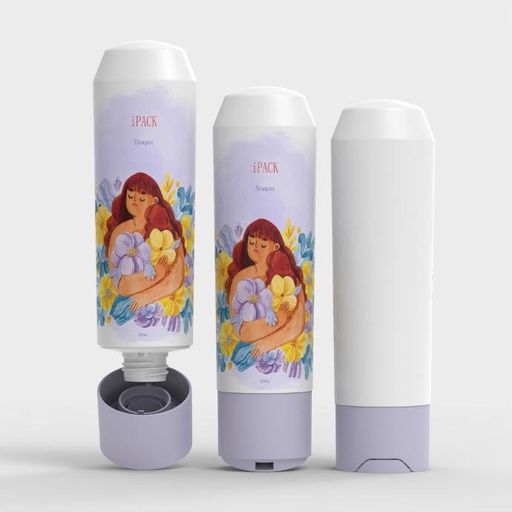 Reusable Empty 200ml HDPE Plastic Sunscreen Tube Upside Down Squeeze Cosmetic Skincare Packaging Bottle
