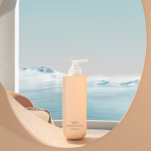 custom 500ml logo square plastic HDPE lotion pump bottle 