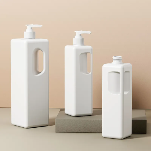 Empty Refillable 500/1000ml Hair Care Shampoo Bottle PE Square Laundry Detergent Bottle